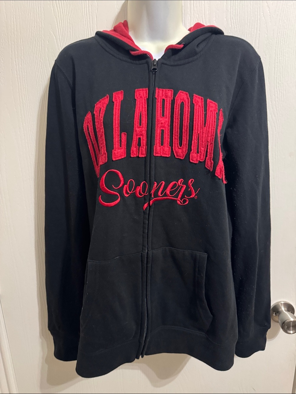 Oklahoma Sooners Full Zip Women’s XL Long Sleeve Pockets Collegiate Top Of World